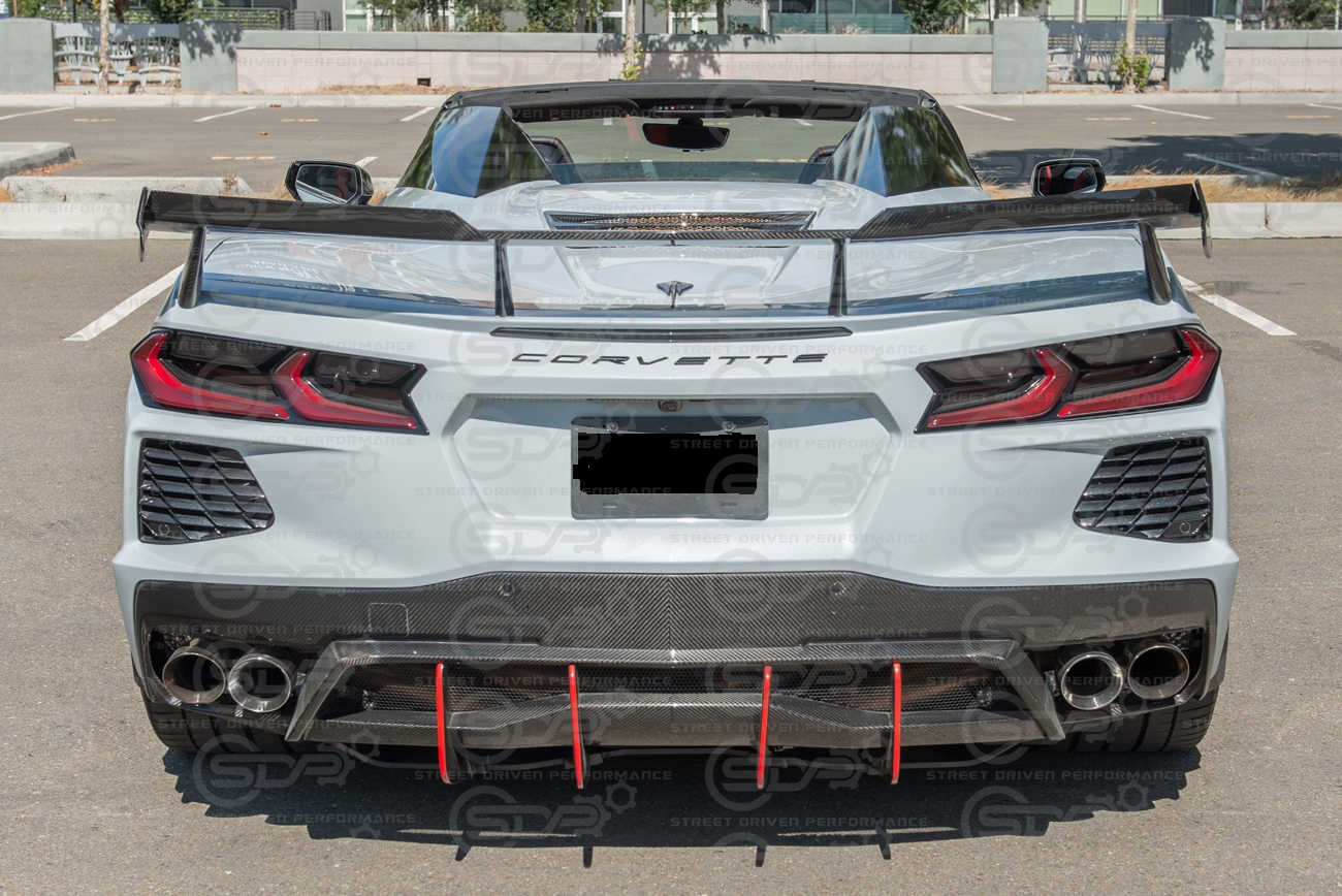 2020+ Corvette C8 Carbon Fiber High Wing Spoiler *ADD-ON*  Wickers Pair